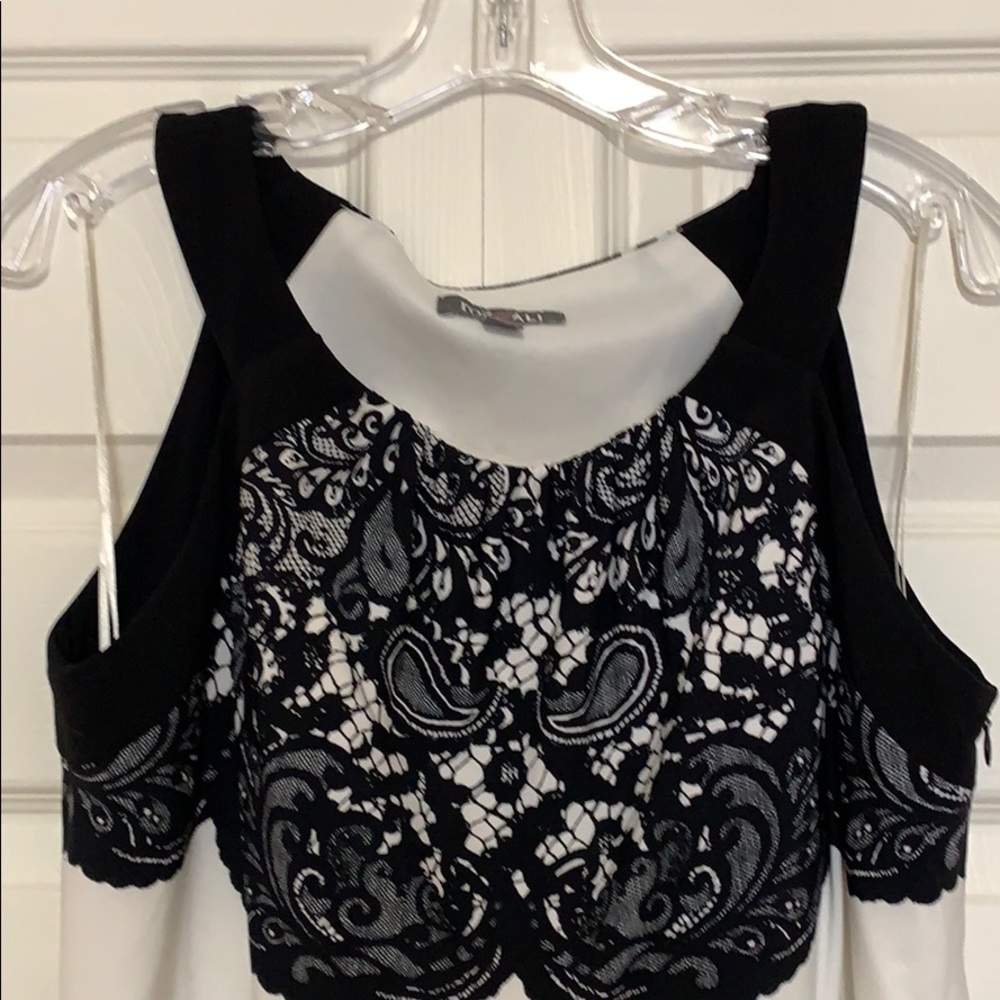A Black and Cream dress.